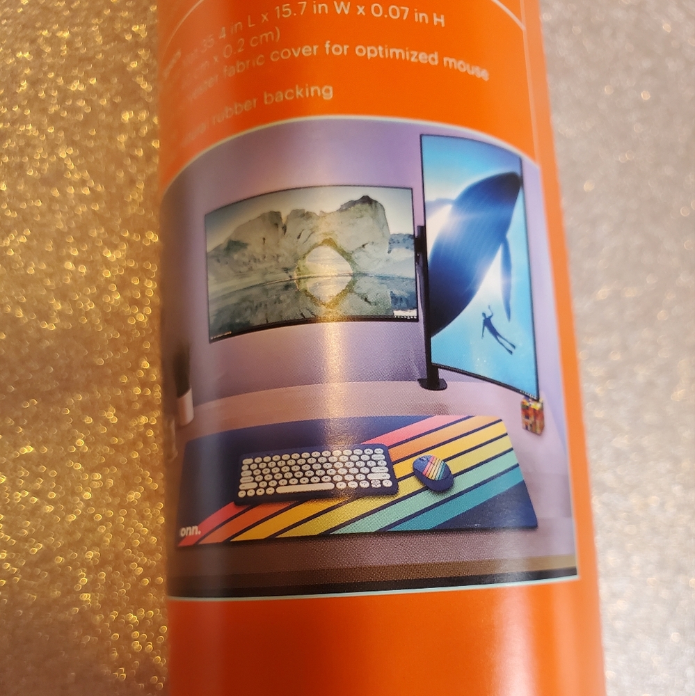 Orange Desk Mat with Retro Design